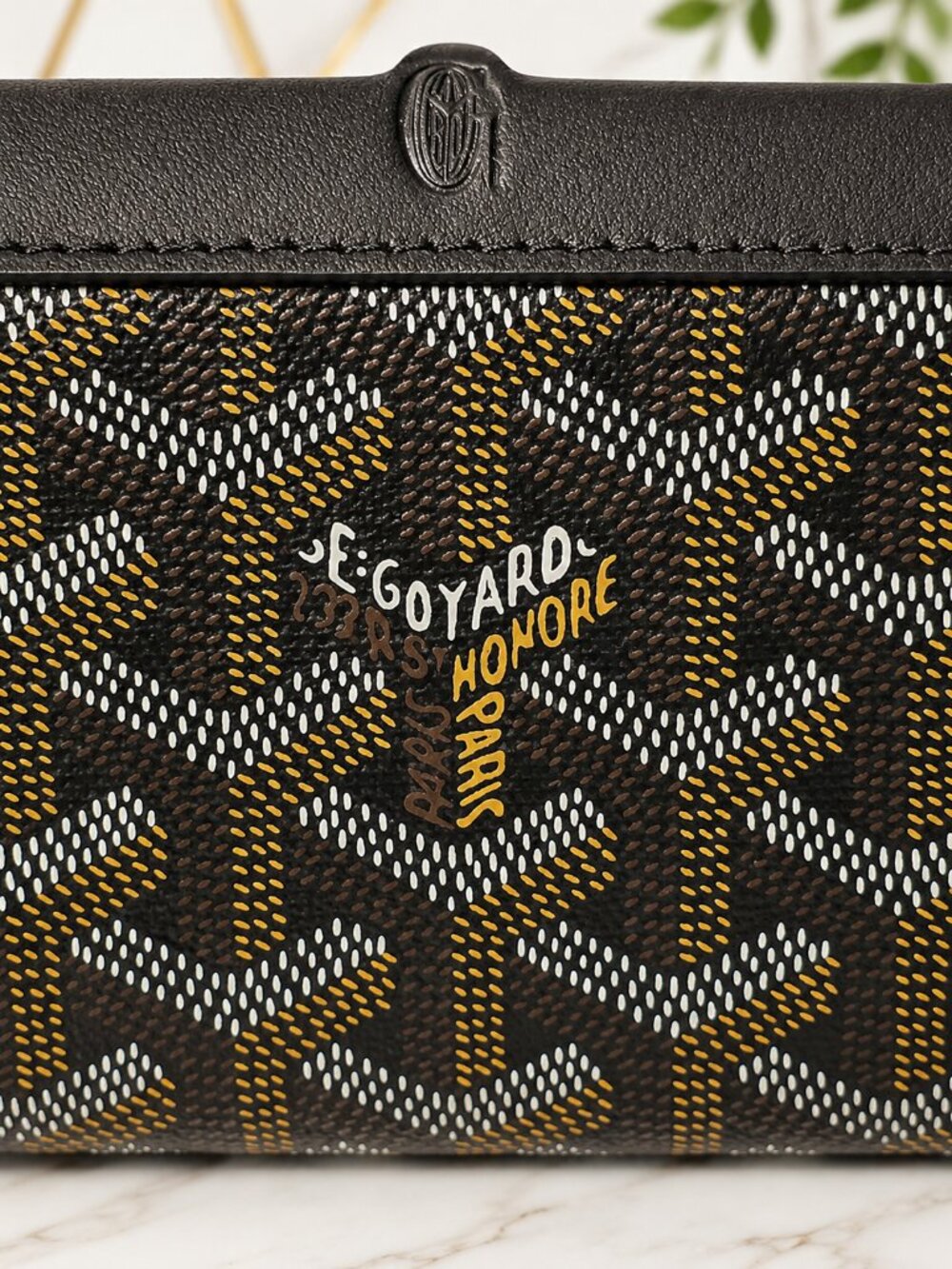 Goyard Saint-Sulpice Zip Wallet / Card Holder Black Goyardine New - Picture 4 of 7